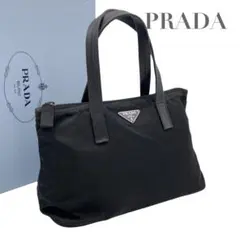 【極美品】プラダ　ナイロン　三角ロゴ　ハンドバッグ　トート　ブラック　5830