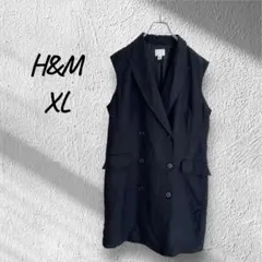 H&M ノースリーブジャケット ダブルブレスト　XL ブラック　大きいサイズ