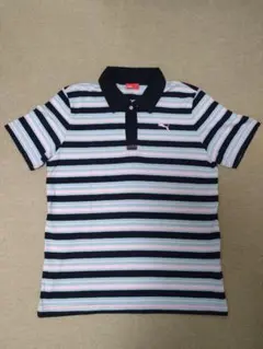 PUMA プーマ　ストライプ ポロシャツ Lサイズ