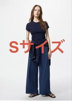 ユニクロ UNIQLO クレープジャージーストレートパンツ Sサイズ ラスト1点