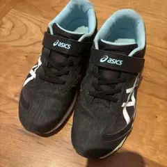 た*ん様 asics キッズスニーカー 黒/水色23センチ