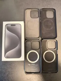 iPhone 15 Pro ブラックチタニウム256GB ケース付きSIMフリー