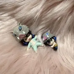 鬼滅の刃ねむらせ隊 嘴平伊之助 ガチャガチャカプセルトイフィギュア 2体セット