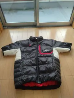 LE COQ SPORTIF 半袖ダウンジャケット 黒/白/赤　Mサイズ