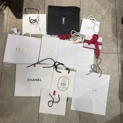 ショップ袋 11枚plus1セット (Dior, Chanel, etc.)