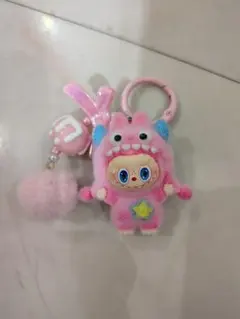 ラブブ可愛いキーホルダー色ピンク