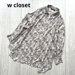 w closet ぼんやりフラワーシアールーズシャツ 花柄 長袖 ブラウス