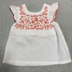 BREEZE フラワー刺繍 半袖ブラウス 110