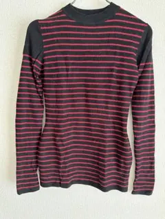 SLY 黒と赤のボーダー 長袖ニット