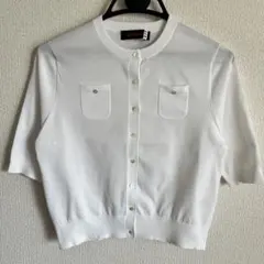 ファインポリエステル ハーフスリーブポケットカーディガン