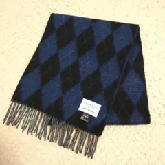 タケオキクチ　別注　Begg&Co　アーガイル柄マフラー　ウール＆アンゴラ　美品
