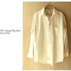 US市場 90's vintage クリーム色 シャツ ビッグシルエットのサムネイル