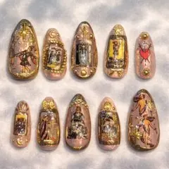 【現品】即購入OK ネイルチップ タロット 個性派 ダーク アンティーク モード