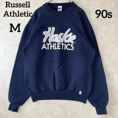 【90s】ラッセル(M)スウェット カレッジスポーツロゴ ネイビー メキシコ製