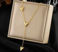 （値下げ中！）ハート型ロングネックレスとブレスレットセット♪