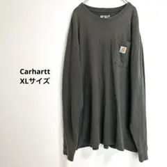 カーハート 2021年製 ポケット ロンT XL チャコール系　ゆるだぼ