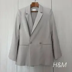 H&M ダブル テーラードジャケット グレージュ 海外XS M ベージュ 裏地