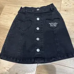 ハートポケット ブラックデニムスカート　120