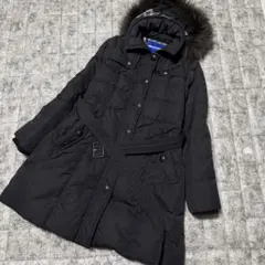 希少✨【バーバリーズブルーレーベル】マキシ丈ロングダウンコート ブラック 38 バーバリーブルーレーベルロングダウン38