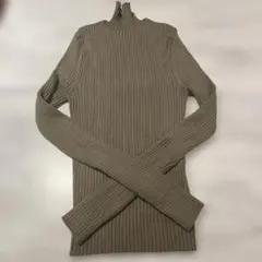 ZARA ザラ リブニット ハイネック 春秋 カーキ