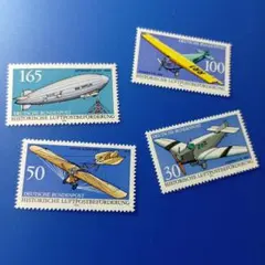 4139 外国切手 ドイツ 1991年 クラシック飛行機 航空便切手 4V