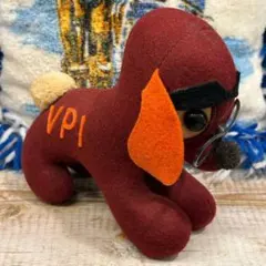 50s ビンテージ カレッジ マスコットドール メガネ付き 犬のぬいぐるみ