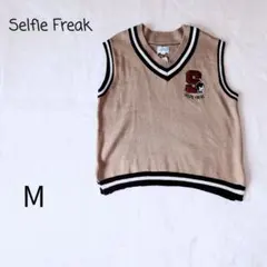 Selfie Freak ベージュ Vネック ニットベスト M新品タグ付き韓国