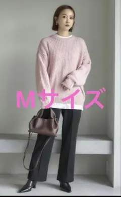 新品タグ付 田中里奈mysa 透かし編みニットプルオーバー　セーター　M