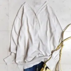 美品♪ ヒューマンウーマン コットン ポロニット ライトグレー