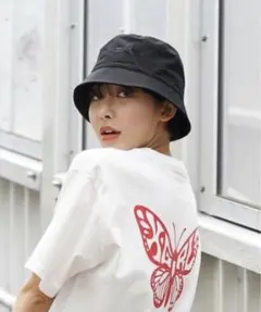 X-GIRL★MILLS LOGO BUCKET HAT☆BLACK☆バケハ★黒のサムネイル