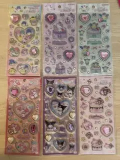 サンリオ キラキラジュエルシール 6種　キティ　サンスター文具　新品未開封