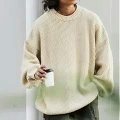 フリークスストア FREAK'S STORE 畦編み クルーネックニット Sのサムネイル