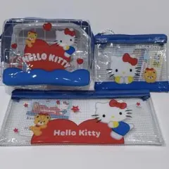 【最短即日発送】新作 韓国 daiso ダイソー限定 キティ ポーチ 3点セットのサムネイル