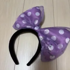 ミニーマウス 紫色 水玉 カチューシャ