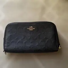 COACH ブラック 長財布 型押しレザー