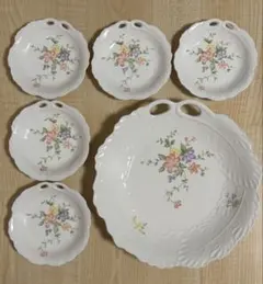 MITANI JAPAN 花柄食器セット 大皿1枚・小皿5枚 パーティセット