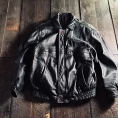 古着　A2フライトジャケット　本革　短丈ボンバージャケット　xl イタリア製.