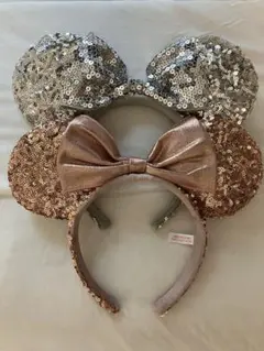 東京ディズニーリゾート_スパンコールカチューシャ_シルバー&ゴールドピンク