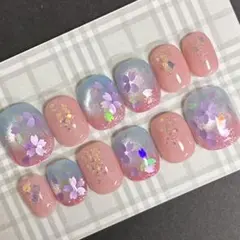 ベリーショート 桜ネイル 春ネイル デザイン ネイルチップ 12個セット