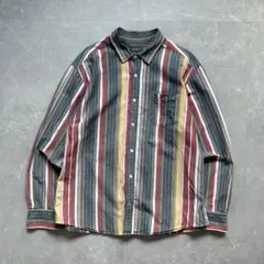 00s Eddie Bauer 長袖 ストライプ オックスフォードシャツ 古着