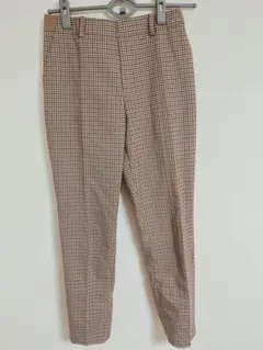 ◤ユニクロ　アンクルパンツ◢ チェック柄Mサイズ