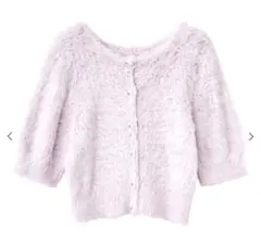 リリアンカラット　2WAYパール釦シャンブレーフェザーニット