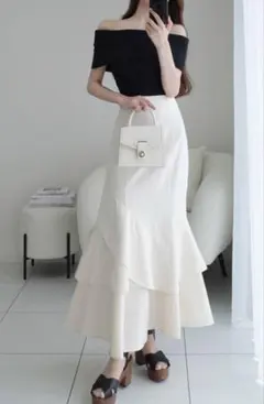 GRL ティアードフリルアシンメトリーマーメイドスカート[gc300]