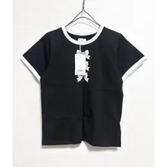 merry jenny 新品 チャコールグレー リボンプリントリンガーTeeのサムネイル
