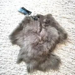 ✨未使用✨SUED MOD　ファー　ストール　ショール　グレー　ラムレザー