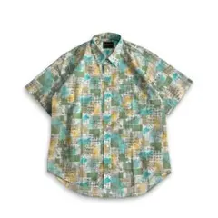 良好【VINTAGE】90s 総柄 レトロシャツ ビンテージ 古着 レトロ