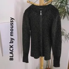 BLACK by moussy ラメ入り ジップアップカーディガン ウール80%