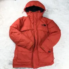 THE NORTH FACE ダウンジャケット オレンジ フード Mサイズ