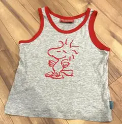 PEANUTS ウッドストック タンクトップ グレー レトロ　130-140