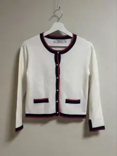 【これからの季節に♪】ZARA バイカラーカーディガン パールボタン♡